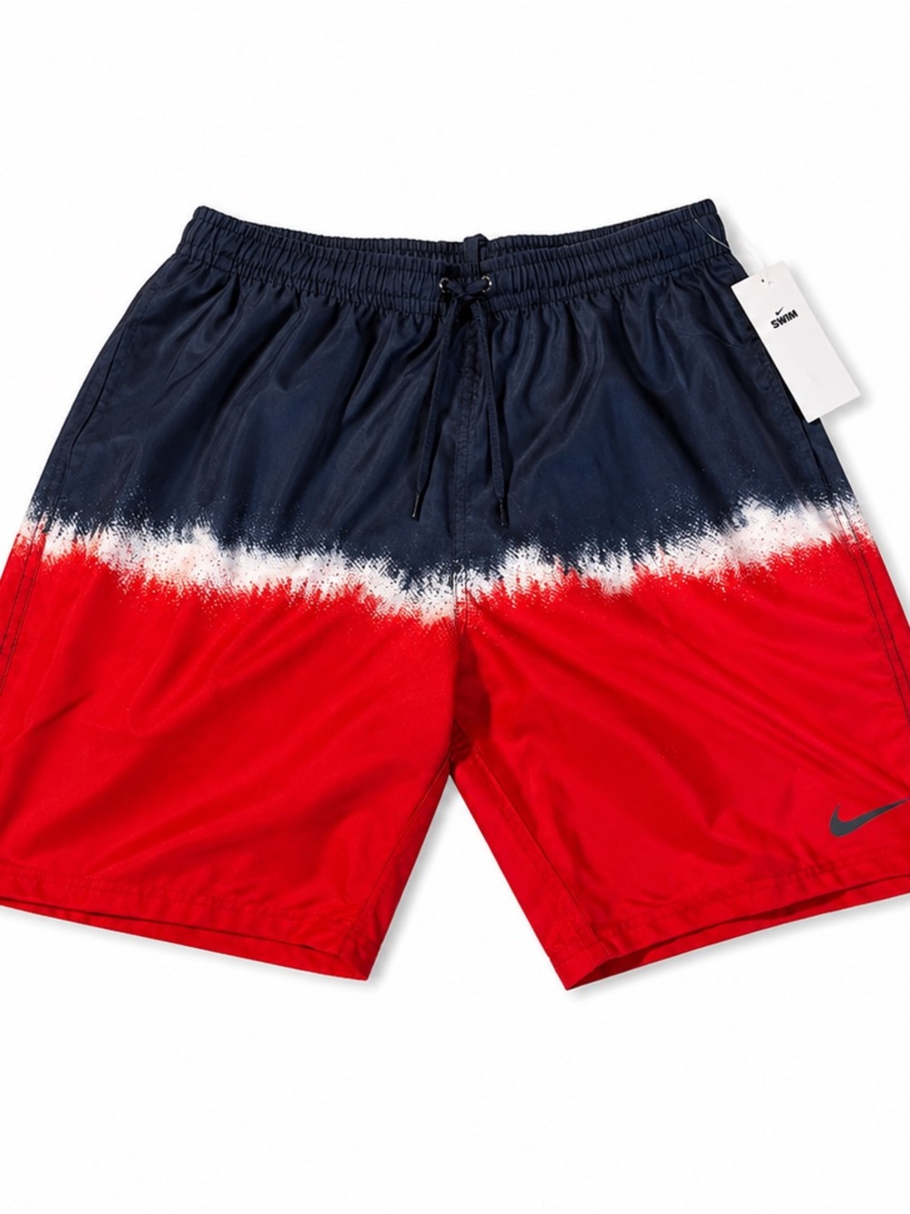 Nike Men’s Navy, Red & White Dip-Dye Swim Trunks